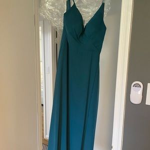 Azazie Davis Bridesmaids Dress in Peacock